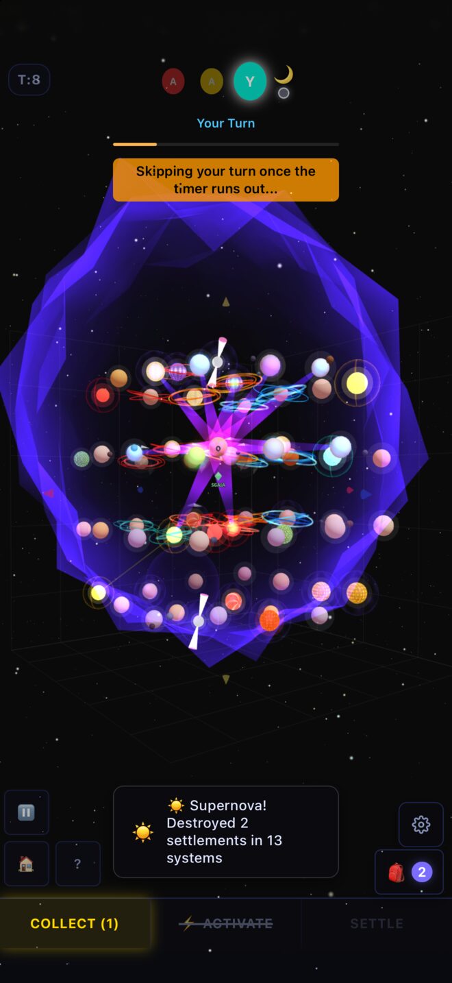 A supernova shell engulfs the board